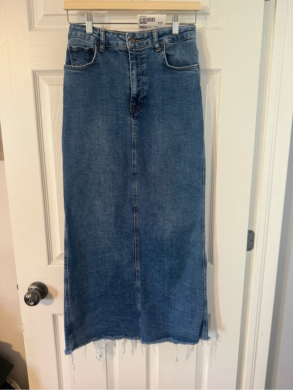 40. ZARA DENIM FRINGE SKIRT SZ SM
